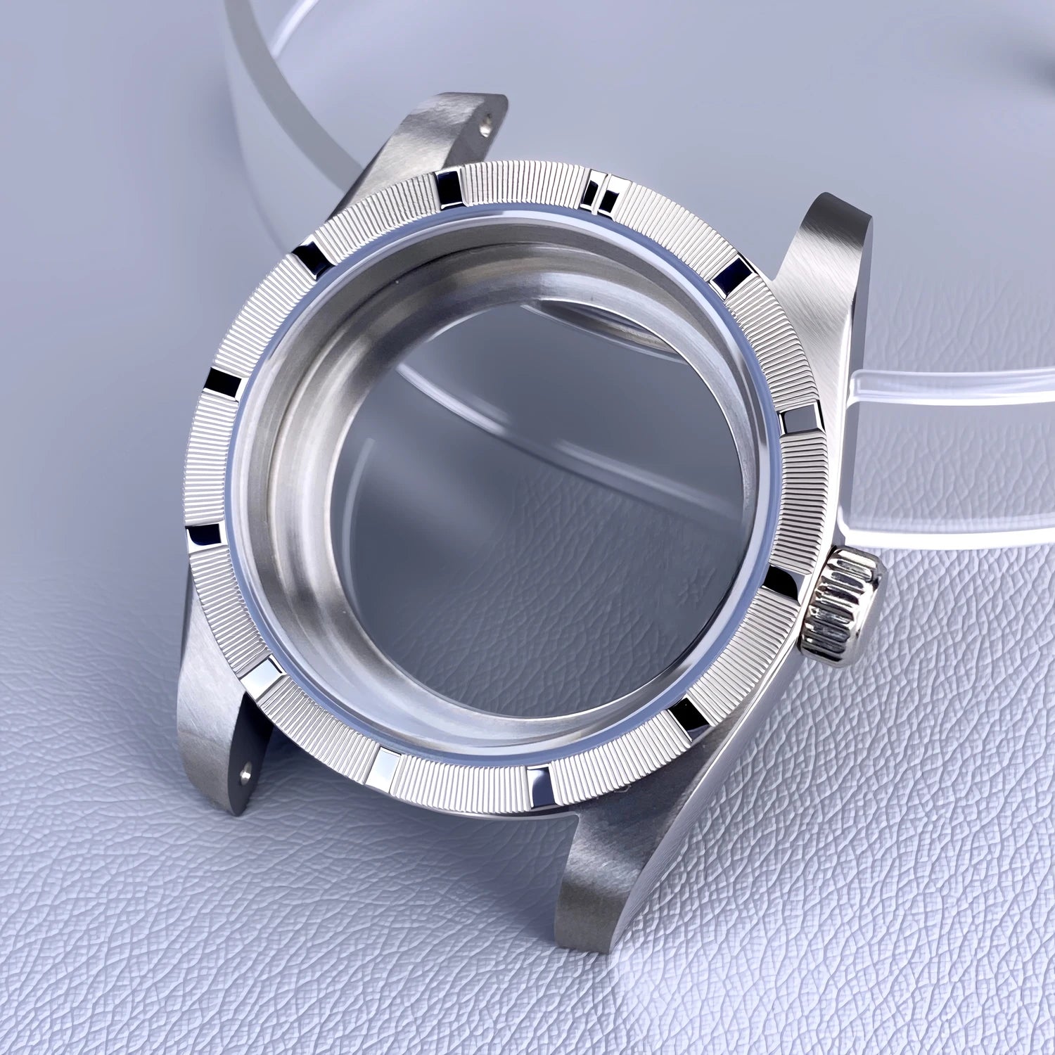 Original Diver Case 36mm NH35 Engine turned Bezel watch case for AK Parts Sapphire Glass Stainless Steel case Fit NH35 Movement 28.5mm Dial NH35
