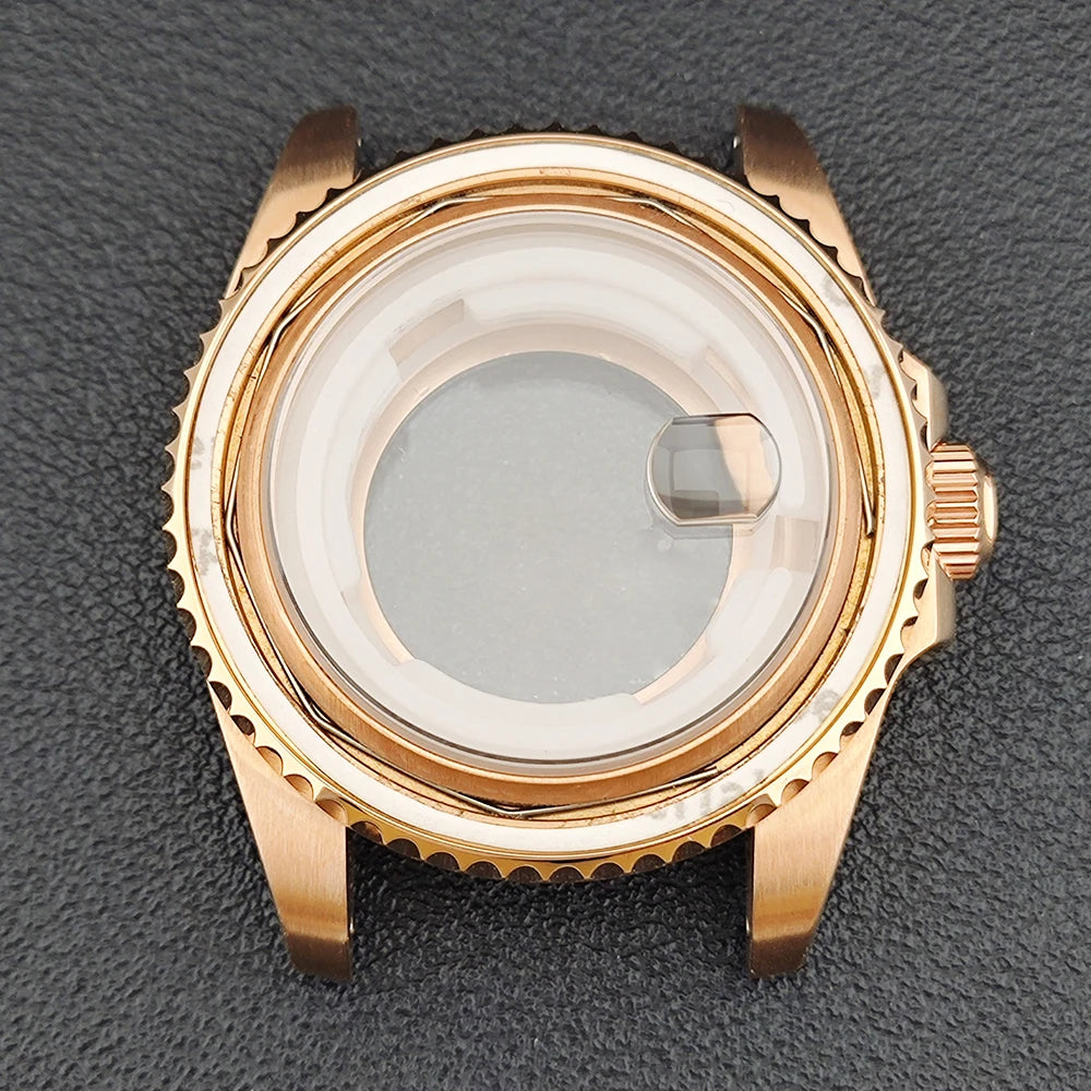34MM NH05 Watch Case bezel insert ring sapphire glass stainless steel screw in crown women's watch case, suitable for NH05 NH06 movement
