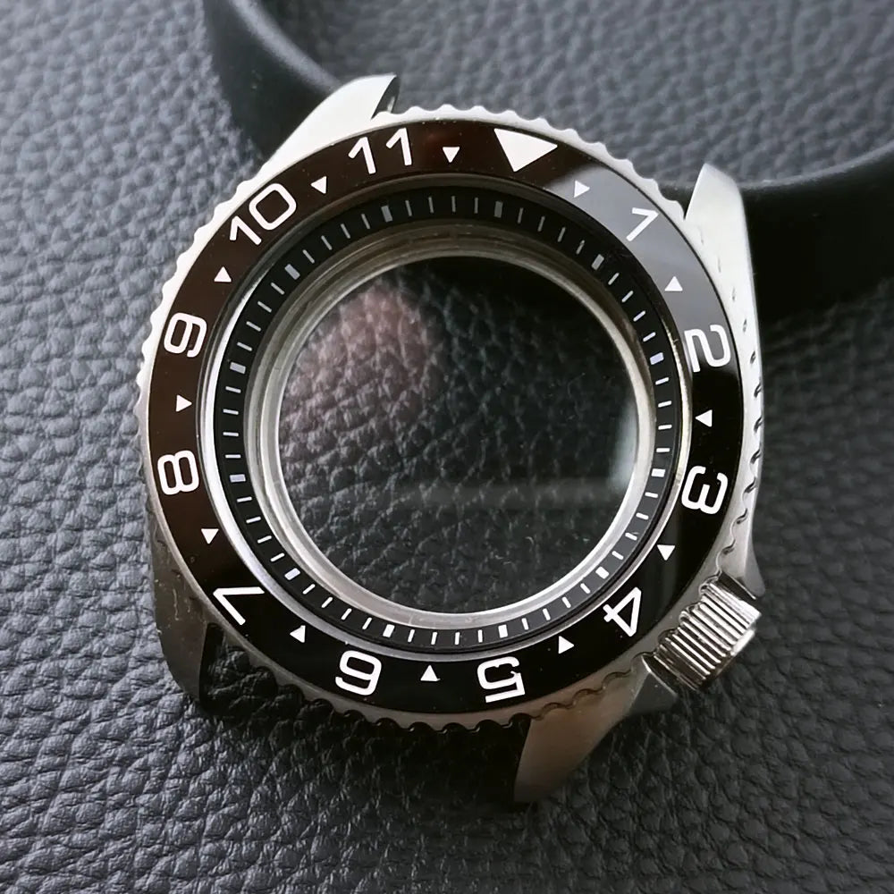 42mm Skx007ケースMod for NH35 316スチールケース NH35 NH36ムーブメント/ダイヤルケース プレーンサファイアガラス 22mmストラップ ウォッチボックス