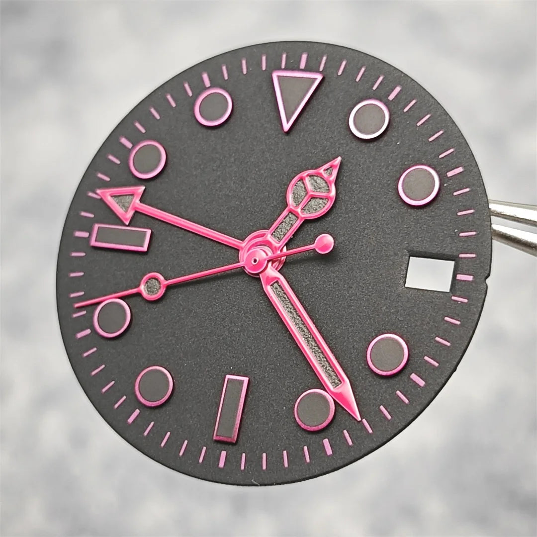 28.5mm NH34 Watch Dial + 4 Pointer Set GMT Mechanical Accessories SUB Watch Dial Modification Parts for NH34 and NH35 Movements