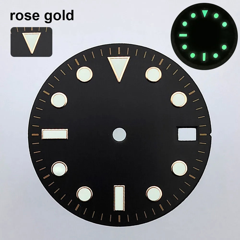 151 type of dials Submariner 28.5mm dial with calendar window suitable for NH35 movement luminous dial can support DIY dial customization name/logo