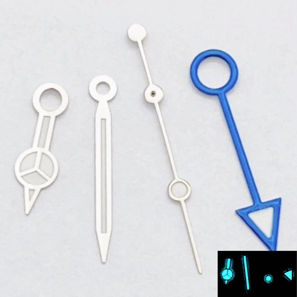 RICHUS NH34 GMT Watch Hands Silver/Black/Gold/RoseGold Blue Luminous Fit NH34 Movement Watch Accessories