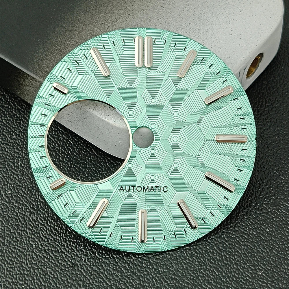 NH38 Watch Dial man watch Custom logo dial green luminous suitable for NH38 movement watch accessories