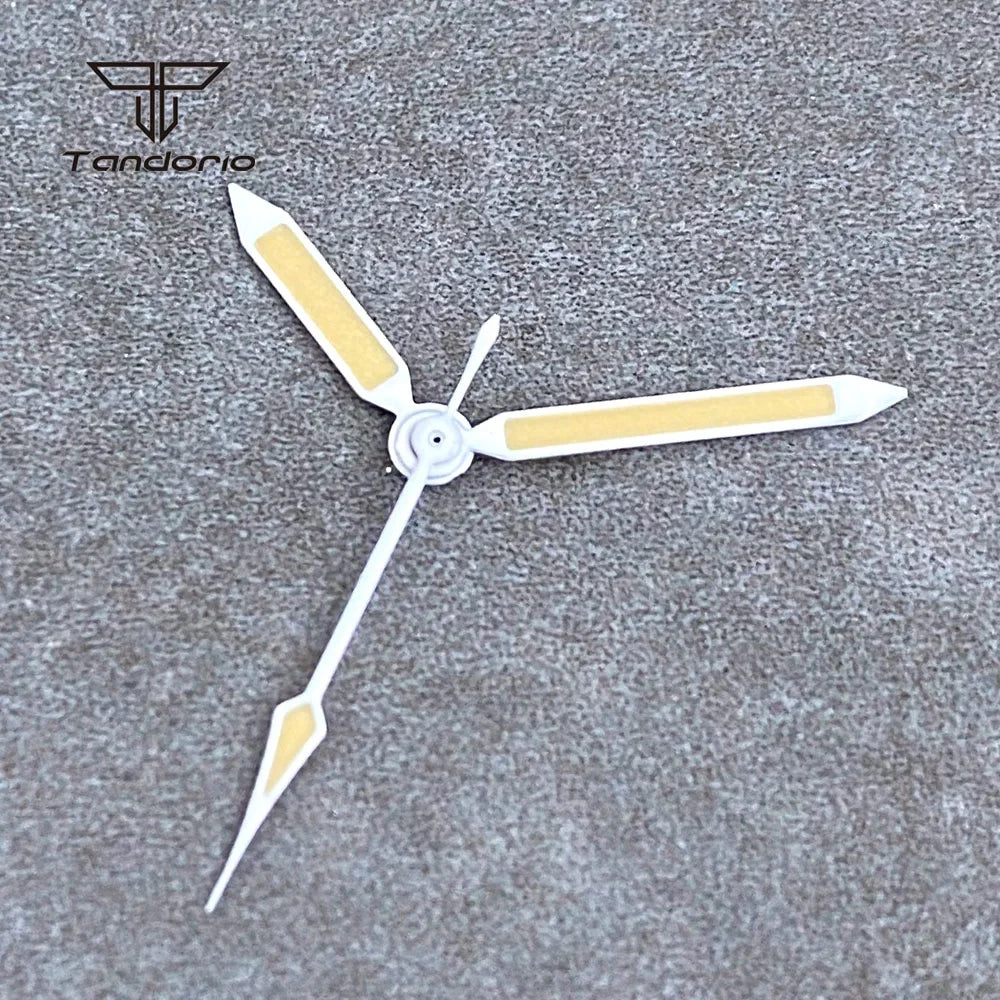 Fifty Fathom hands Tandorio White Edge Mod Retro Pilot Watch Hands Accessories Parts For NH35 NH36 NH38 50-Fathoms Series Watch Replacement Parts