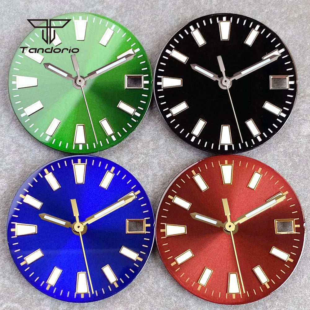 29mm NH35 Automatic Watch Dial Face Sunburst Date Window Hands Set Fit NH35 NH36 NH38 Movement Men's Wristwatch Accessories Part