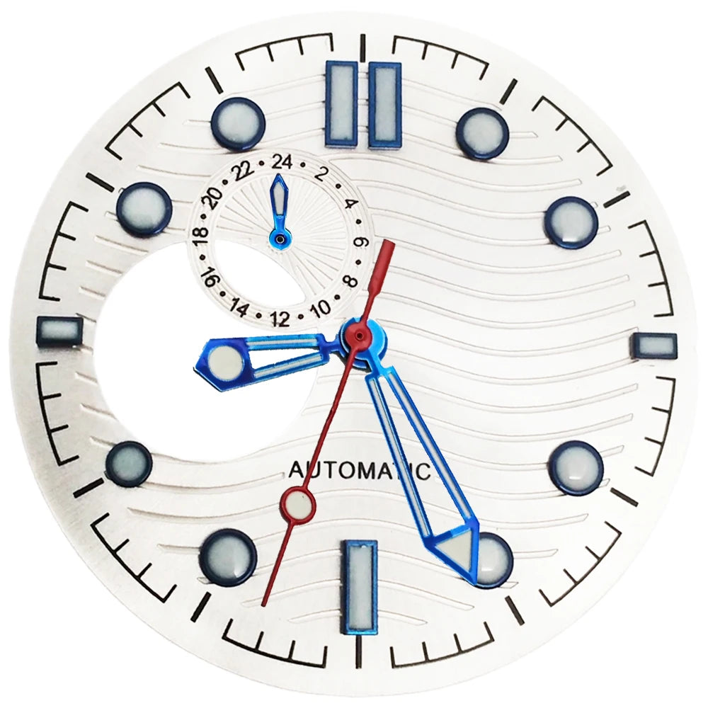 NH39 Watch Dials 31mm Subsecond dial Hands Green Luminous Watch Accessories Parts