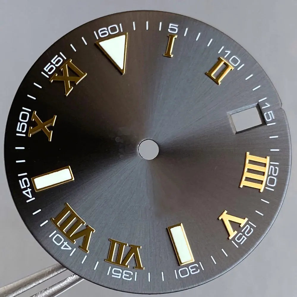 Wimbledon Style Roman Numeral Sunburst Dial 29mm Watch Dial Face For NH35 NH36 NH38 Movement Watch Replacement Part
