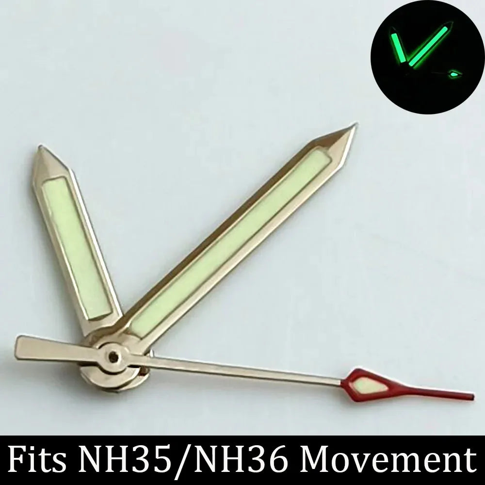 high-quality Watch accessories watch pointer NH series 35 NH36 hands green luminous suitable for N H35/ NH36 movement