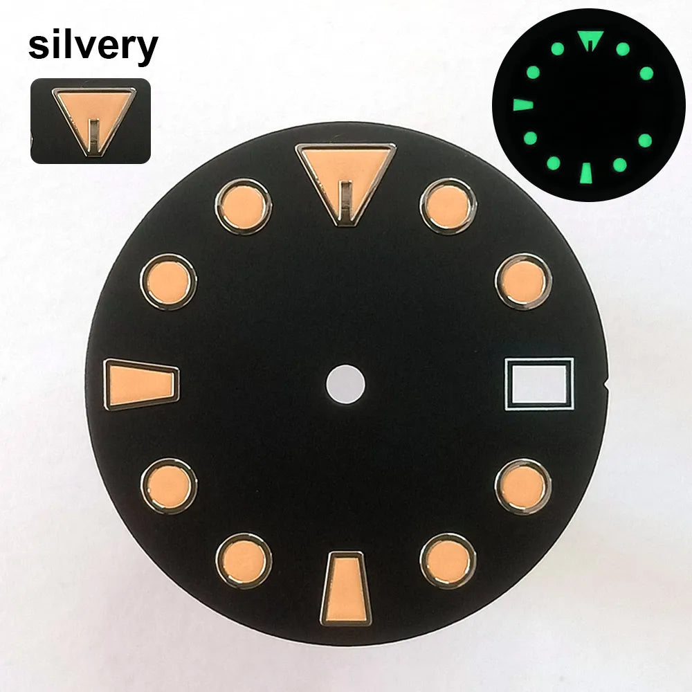 151 type of dials Submariner 28.5mm dial with calendar window suitable for NH35 movement luminous dial can support DIY dial customization name/logo