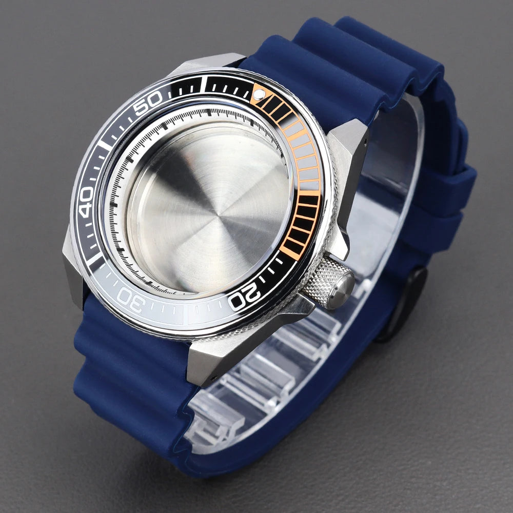 43.8mm Samurai King Watch Case Sapphire Ceramic Insert For Seiko NH35 NH36 NH34 Movement Mod 10ATM