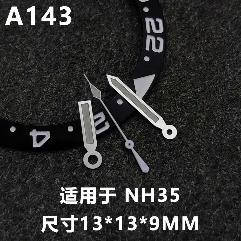 28.5MM Double Digital Circle Watch Dial Hands Green Luminous Faces Men's Watches Modification for TMI NH35