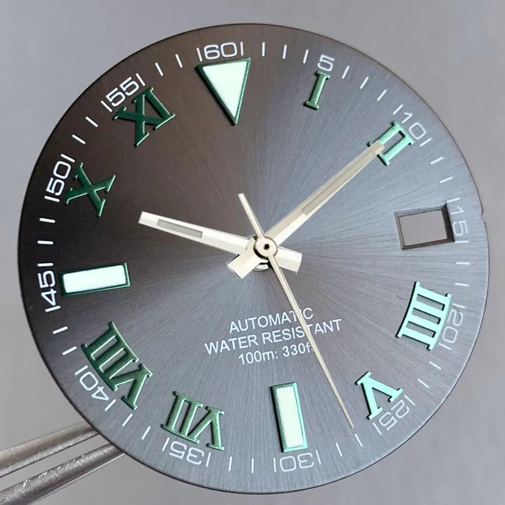 Wimbledon Style Roman Numeral Sunburst Dial 29mm Watch Dial Face For NH35 NH36 NH38 Movement Watch Replacement Part