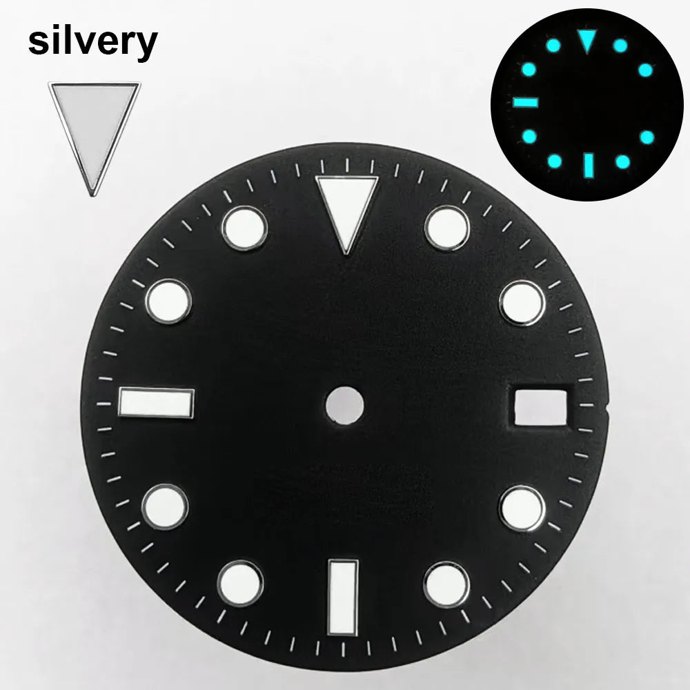 151 type of dials Submariner 28.5mm dial with calendar window suitable for NH35 movement luminous dial can support DIY dial customization name/logo