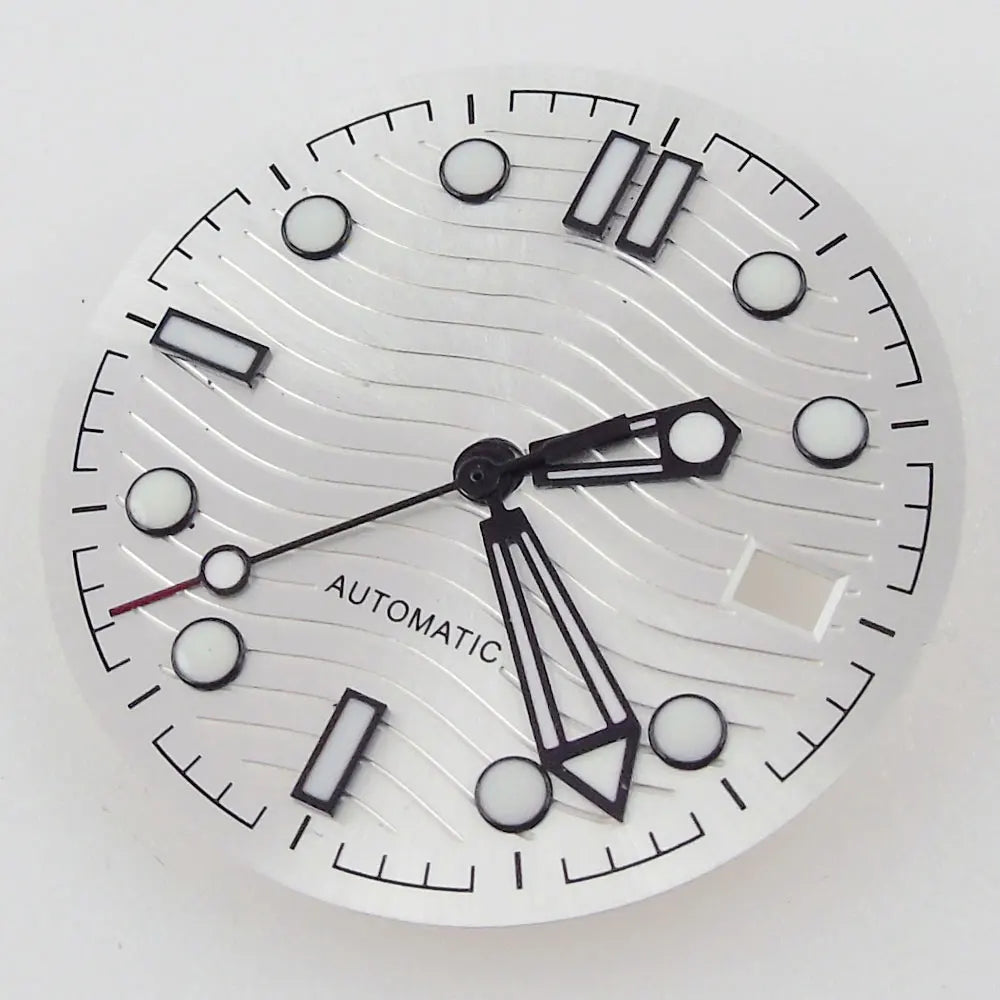 31mm Wave Dial Watch Face Hands Fit for NH35A ETA 2824 PT5000 ST2130 Miyota 8215 821A DG2813 3804 Movement Date Luminous Dial