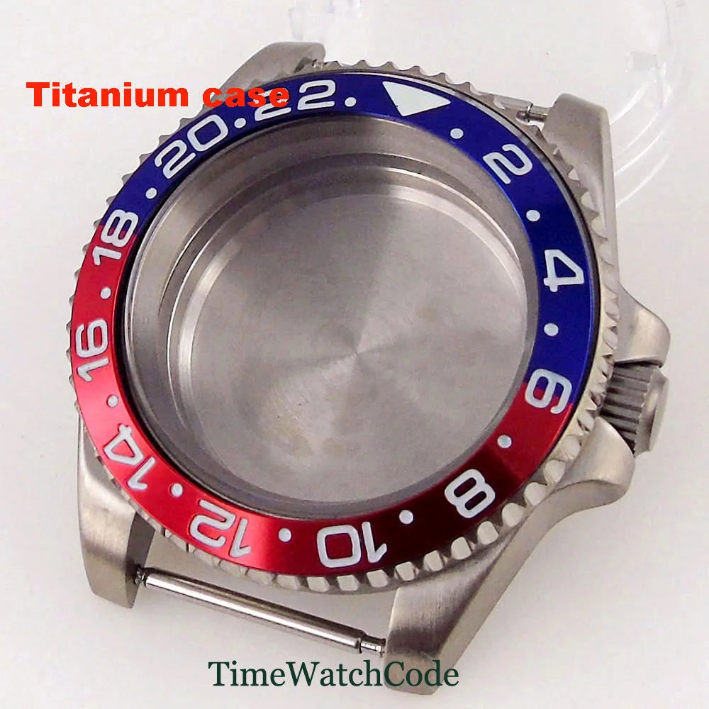 Titanium Watch Case 40mm Sub Diver  200m Waterproof Fit for NH35 NH36 ETA2824 PT5000 Antiallergry Sapphire Crystal Screw-in Crown