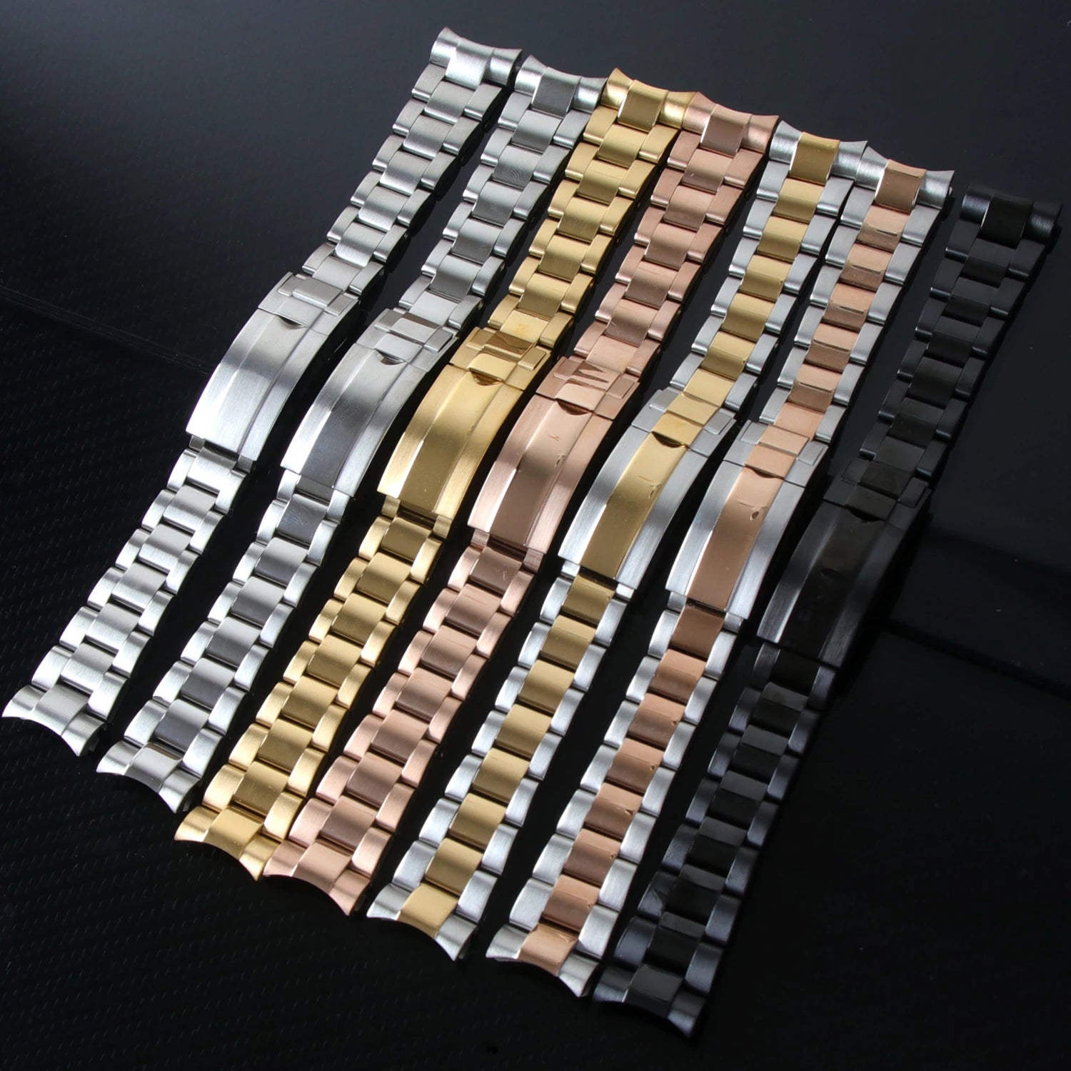 20mm Watch Band For NH35 Submariner/explorer watch 904L Stainless Steel Watch Strap Glide Lock Buckle For Silver Oyster Bracelet