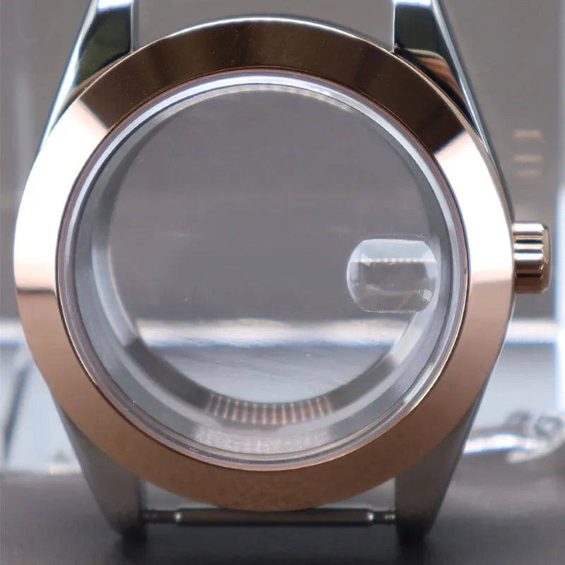 Explorer Watch Case 36mm/39mm Silver Rose Gold yellow Gold Two tone Sapphire 316L stainless Steel For Nh35 Nh36 NH34 NH38 Nh70 Miyota 8215 8285Movement