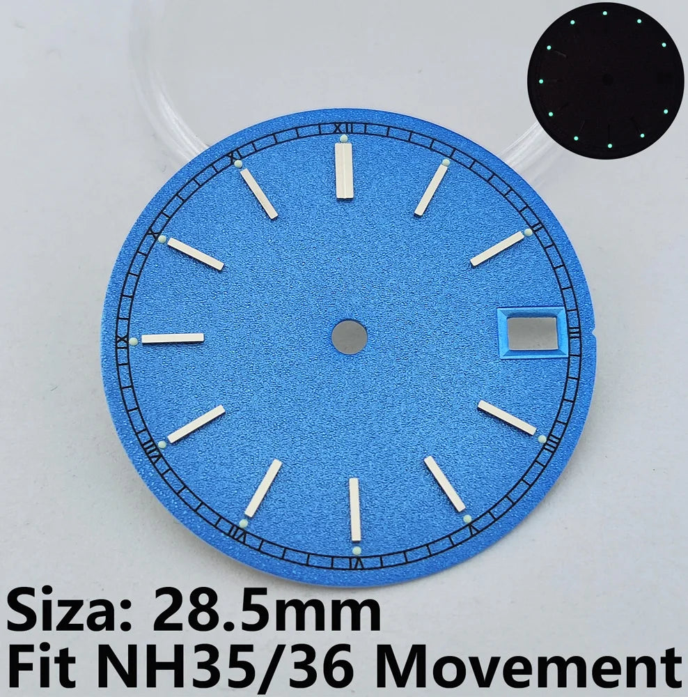 28.5mm Dial NH35 Dial NH36 Gold Watch Dial Blue Dial Color Dial Luminous Dial LOGO Suitable For NH35/NH36 Movement