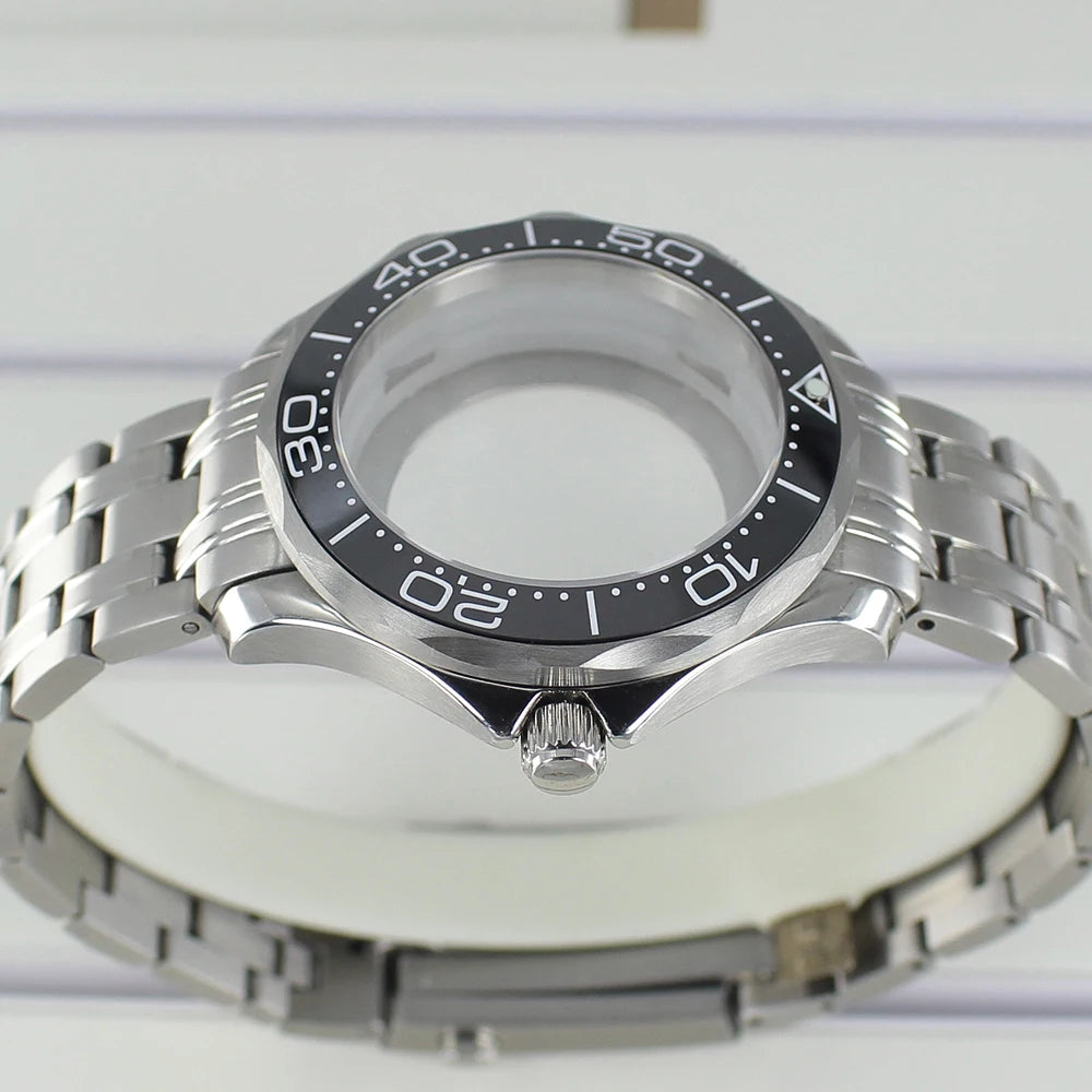 41mm Seamaster Watch Case 316 Stainless Steel 100M Waterproof for NH35 NH36 NH38 Movements 31mm Dial Watch Accessories