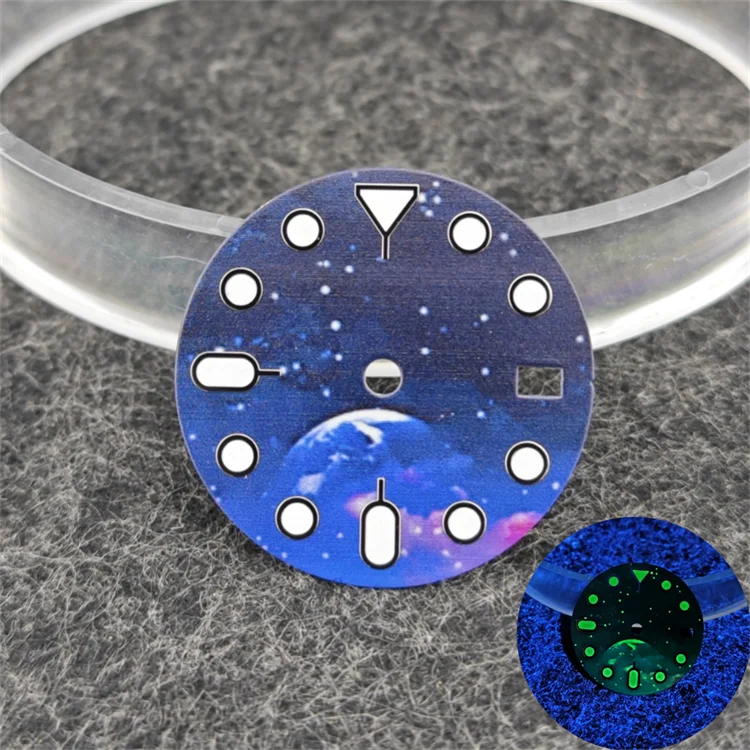 NH35 Watch dial starry sky lunar star Watch faces with Green Luminous Conversion Watch Accessories for NH35 / NH34 Movement