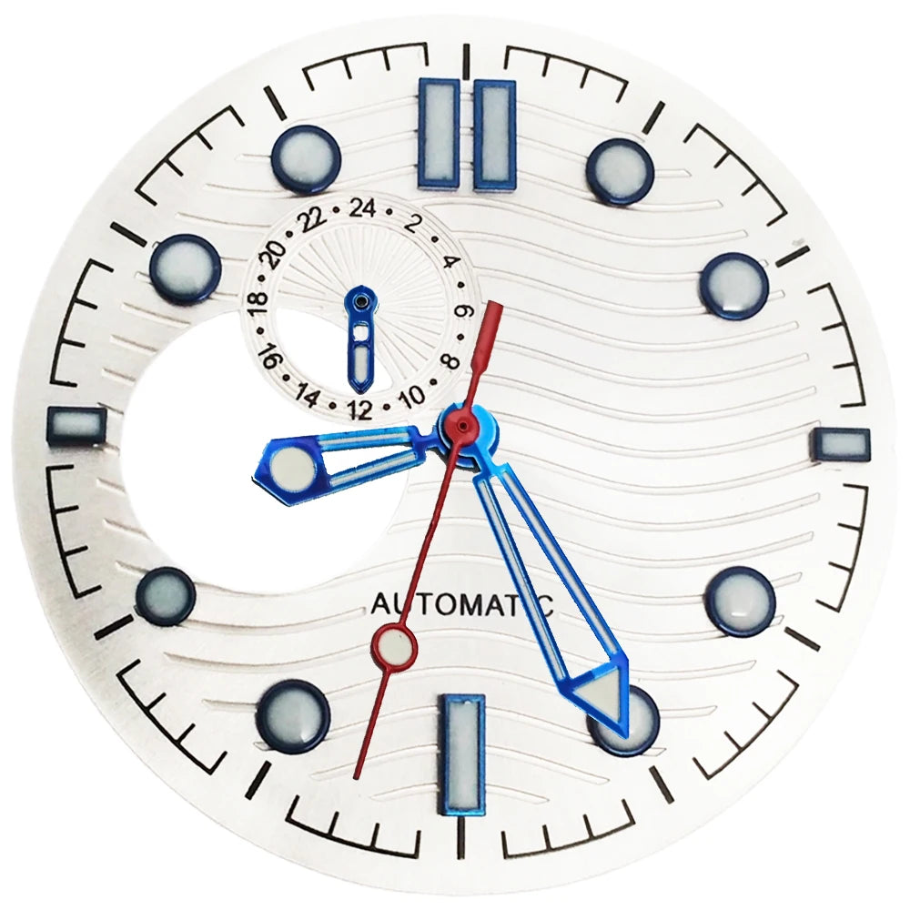 NH39 Watch Dials 31mm Subsecond dial Hands Green Luminous Watch Accessories Parts