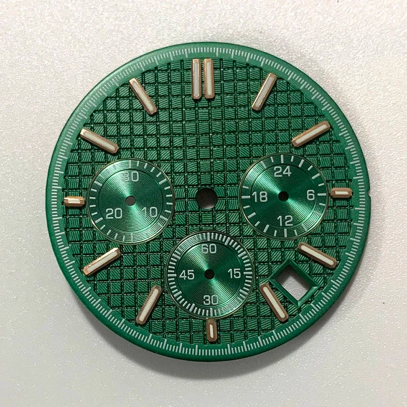 VK63 watch dial Non Logo Royal Oak dial 31.8mm waffle texture Chronograph Face 6 Hands fit for Quartz VK63 movement watch accessories