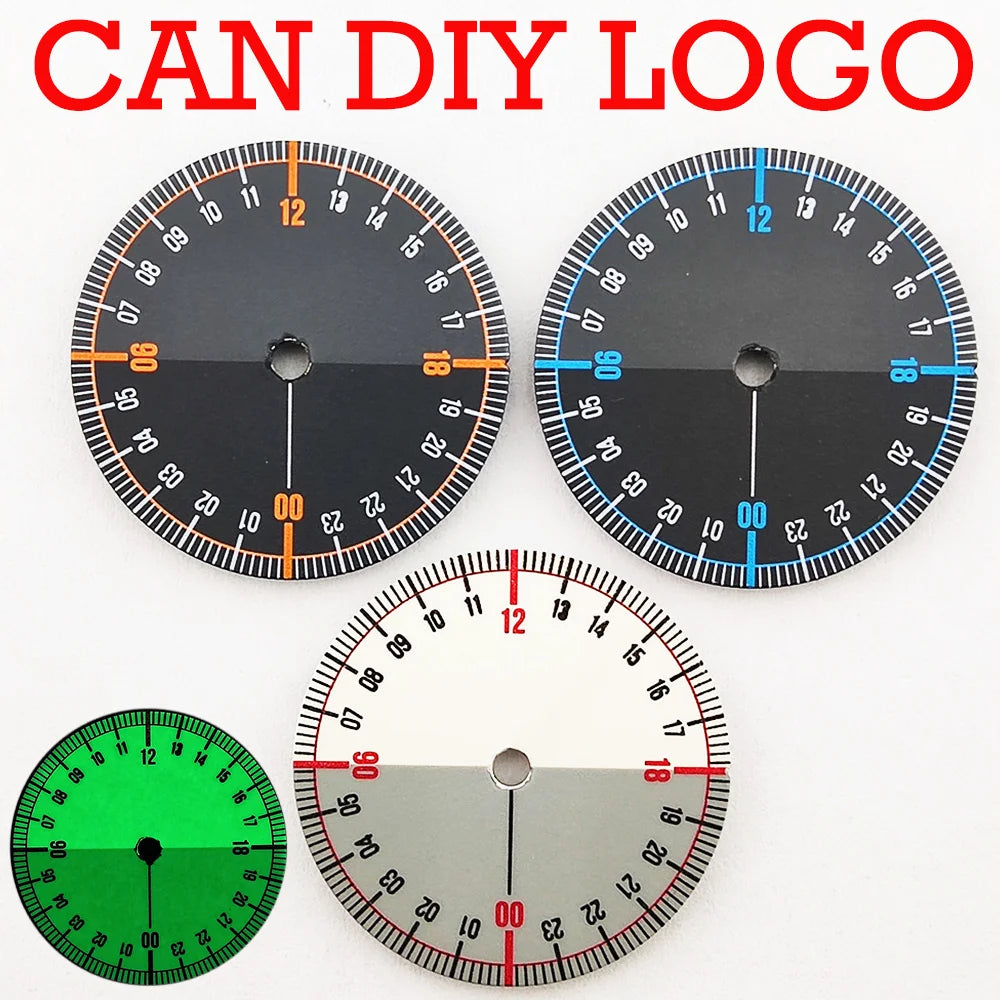 28.5mm dial 24-hour NH35 dial Full luminous dial suitable for NH34 NH35 NH36 movement green luminous watch parts FOR WATCH DIAL