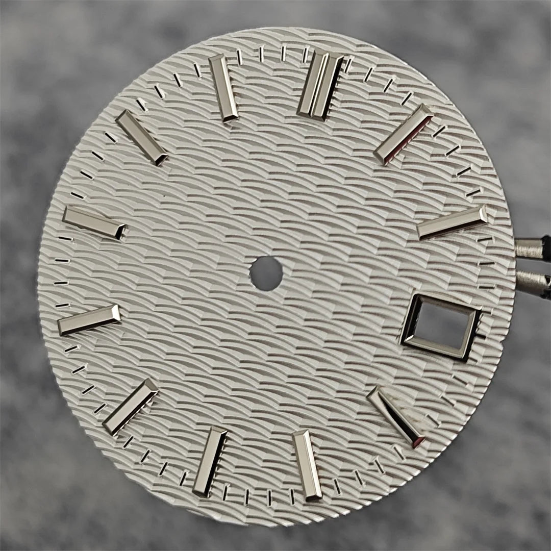 28.5mm Watch Dial For Engineer Mod NH35 Ripple Wave Textured Surface No Luminescence Watch Faces