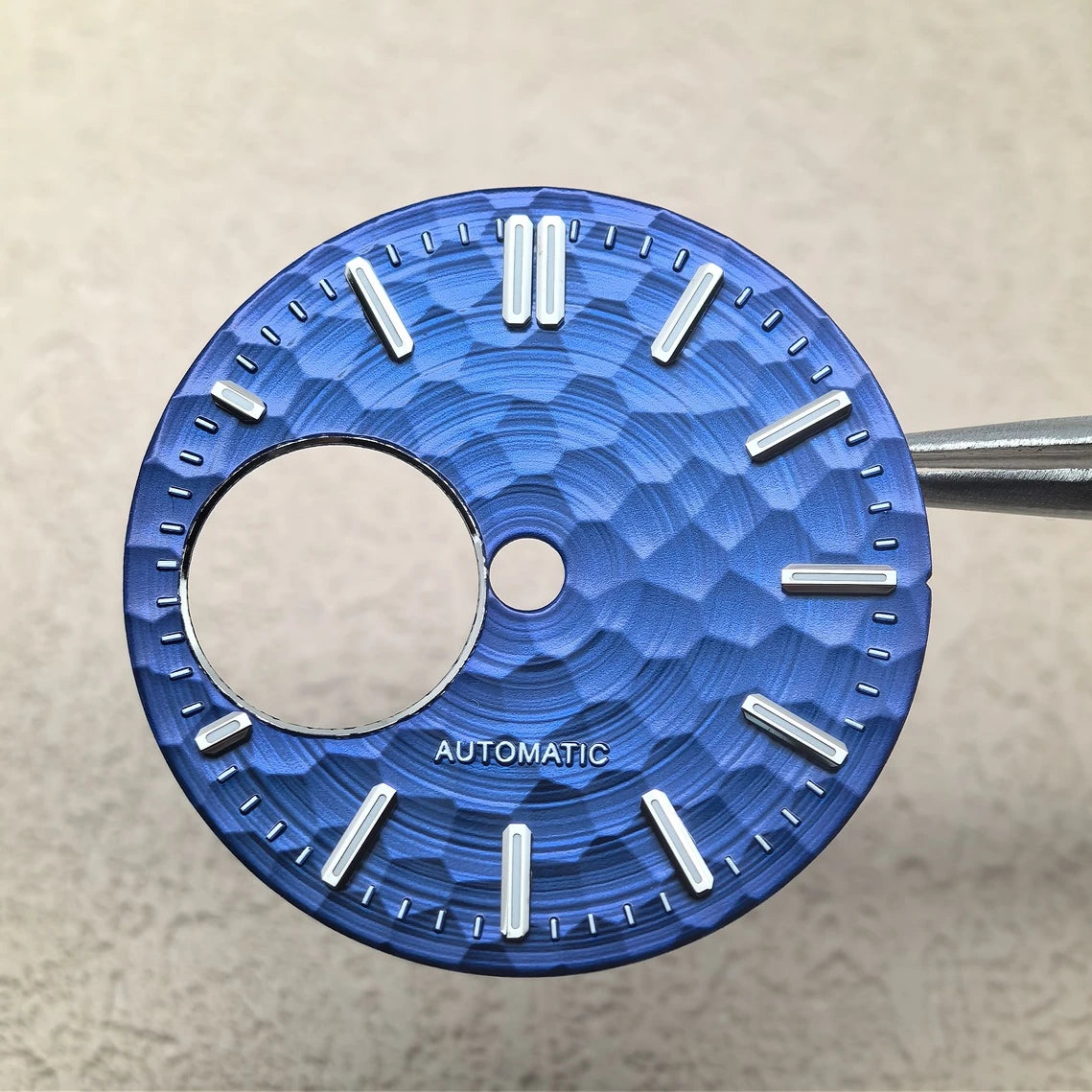 28.5mm Honeycomb Texture Watch Dial Hands Set Green Luminous Faces for NH34 NH38 Movement