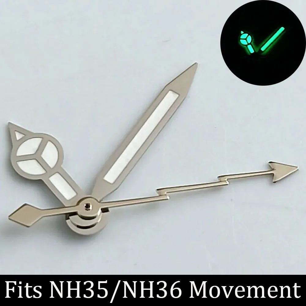 high-quality Watch accessories watch pointer NH series 35 NH36 hands green luminous suitable for N H35/ NH36 movement