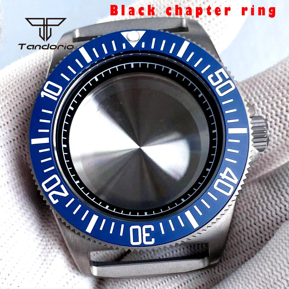 42mm Titanium Dive Watch Case Black/Blue/Green Bezel Sapphire Fit NH35 NH36 NH38 ETA2824 PT5000 Wristwatch Mod Parts Accessories