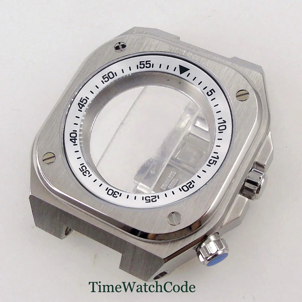 42mm Br-05 Watch Case Rotating Chapter Ring for NH35A NH36A NH34 ETA2824 PT5000 etc Square Case Sapphire Glass Back 10ATM