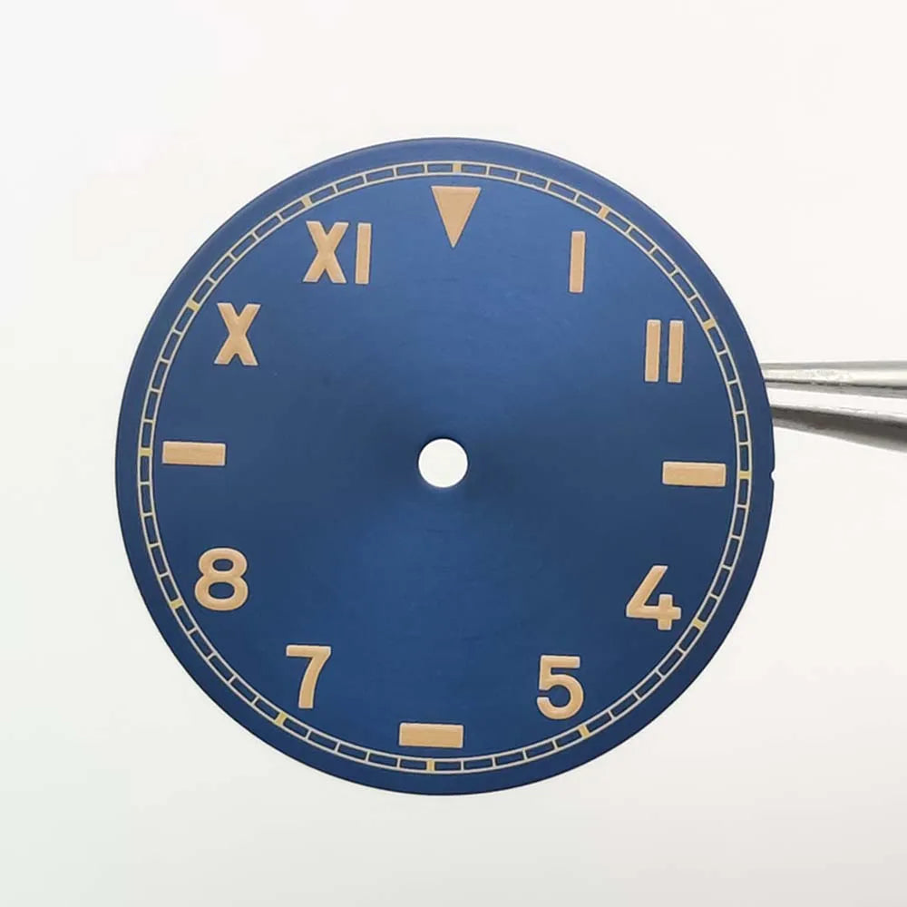 Retro 28.5MM Watch Dial with Green Luminous half rome number for NH35/NH36/2824/8215 Movement Watches Hands