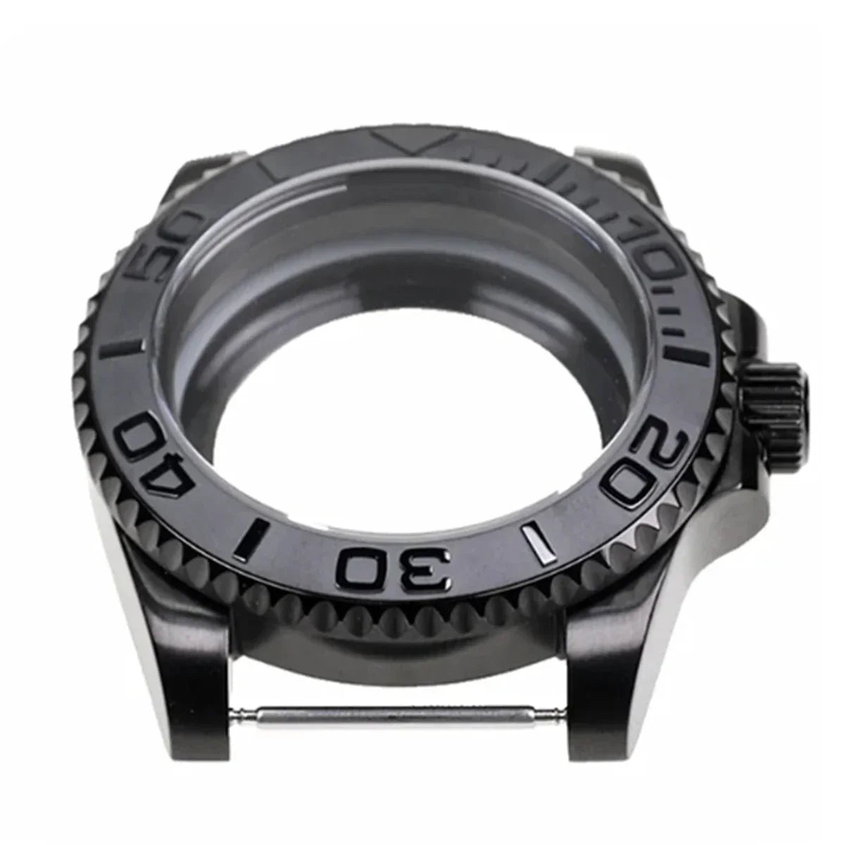 42mm Black PVD Yacht master Skx007 Steel Black Matte Waterproof Watch Case With Sapphire Crystal For Nh35 Nh36 Movement 28.5mm Dial Mods