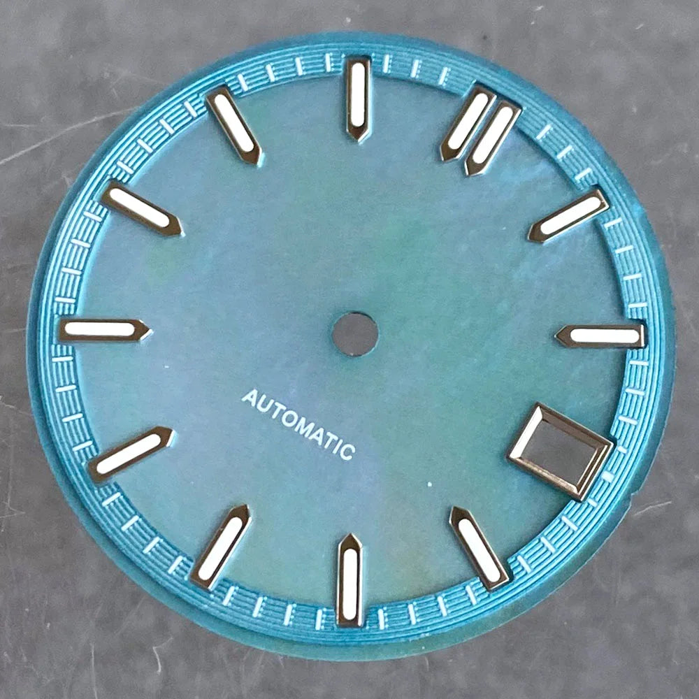 29mm MOP Dial Mother of Pearl watch Dial blue/black/red/white Hight Quality Fit TMI NH35 NH36A movement Green Luminous