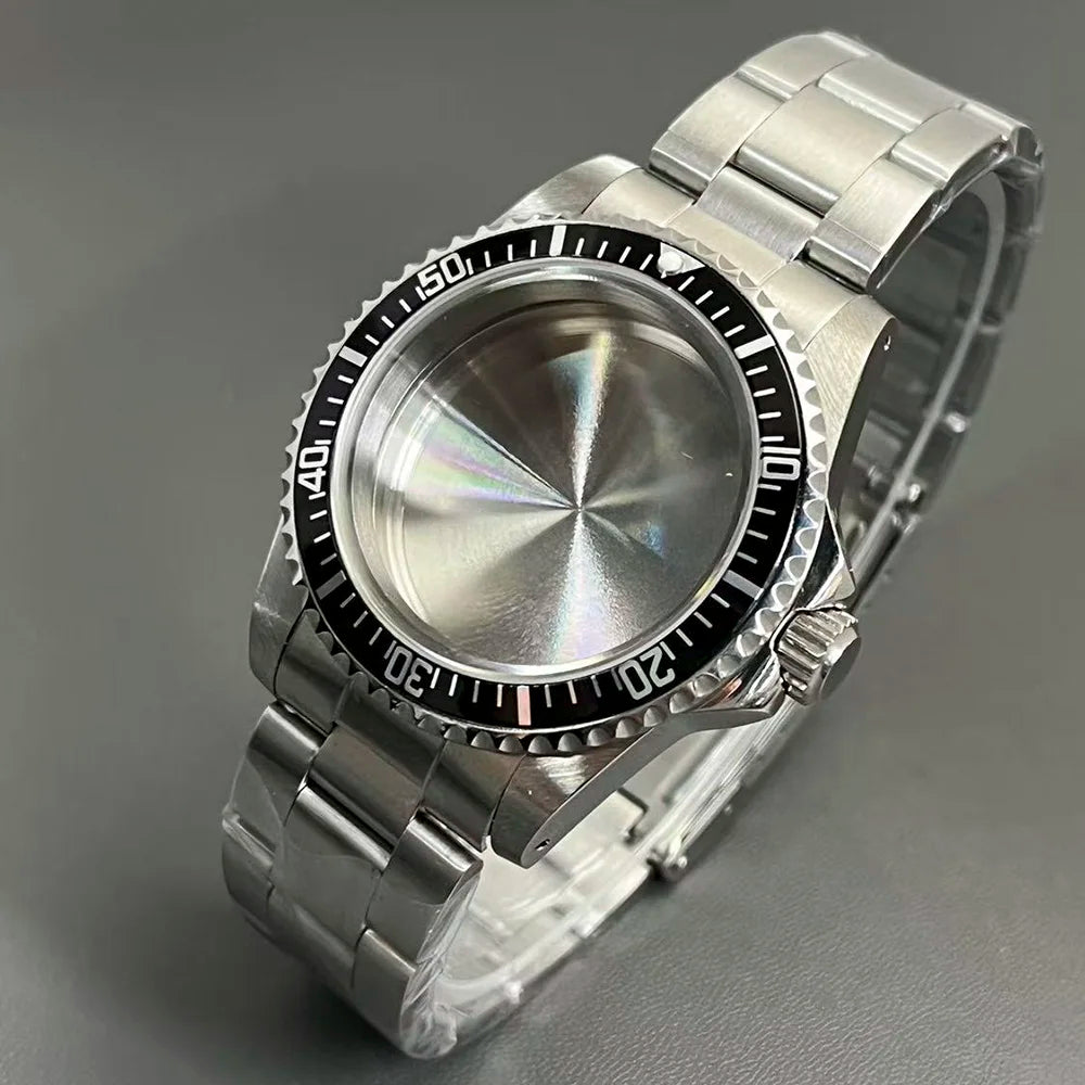 Retro Diver case 39mm,10bar waterproof stainless steel sapphire crystal case, suitable for NH34, NH35, NH36 mechanical movement accessories