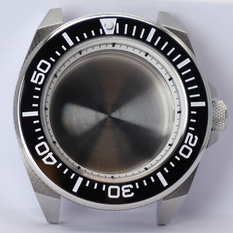 43.8mm Modified Samurai Watch Case Sapphire For NH35 NH36 NH38 4R36 Movements 100M Waterproof