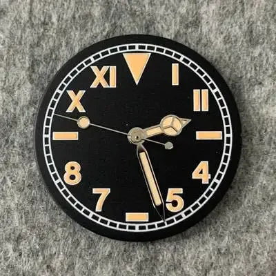 28.5mm Green Luminous Watch Faces Retro Watch Dial + Watch Hands Modified Dial Men's Watches Accessories for NH35/ NH36 Movement
