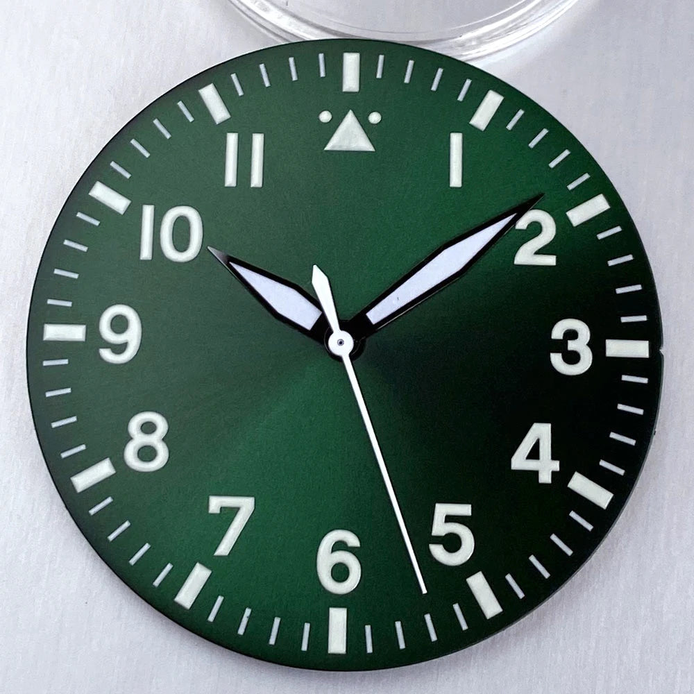 38mm watch dial Sunburst Blue Green White Black Hand Set Fit NH35 NH36 NH38 PT5000 for Pilot Diving Men Watch Parts Accessories