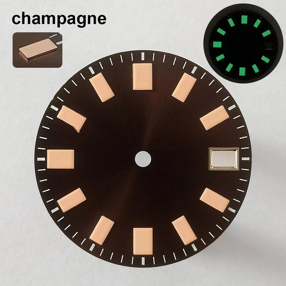 151 type of dials Submariner 28.5mm dial with calendar window suitable for NH35 movement luminous dial can support DIY dial customization name/logo