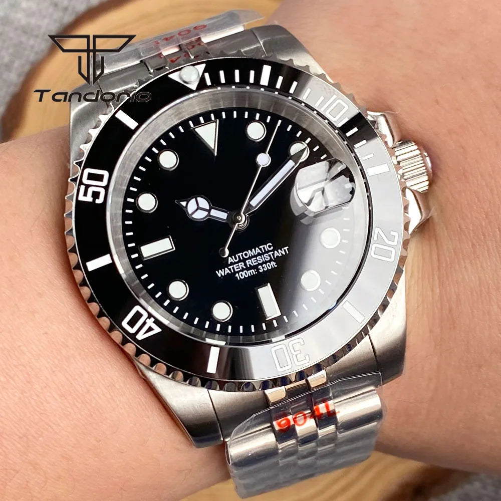 Miyota 8215 Submariner Mod Tandorio TD203M 40mm PT5000 Movt Sapphire Bubble Date