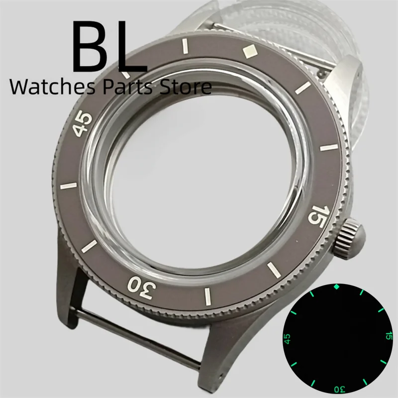 Miyota 9015 watch Case Fifty Fathoms 40mm Retro Domed Sapphire Luminous Bezel For NH35 NH36 NH34 ETA 2824 PT 5000 Miyota 9015 10bar
