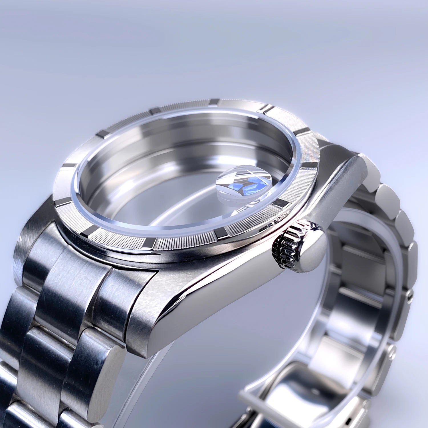 Original Diver Case 36mm NH35 Engine turned Bezel watch case for AK Parts Sapphire Glass Stainless Steel case Fit NH35 Movement 28.5mm Dial NH35