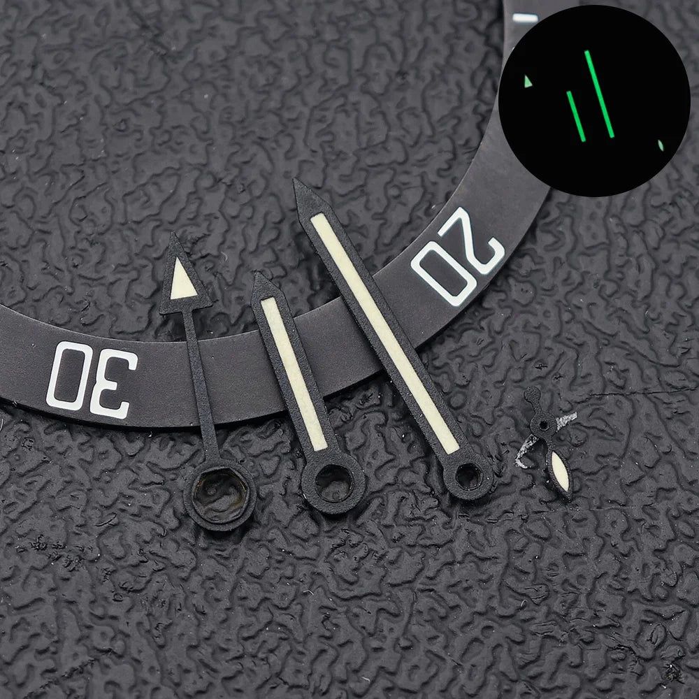 33.9/36.5mm Diameter Green Luminous Sterile Dial for Seagull GMT ST2557/ST2555 Movement with Single Calendar,Custom DIY logo