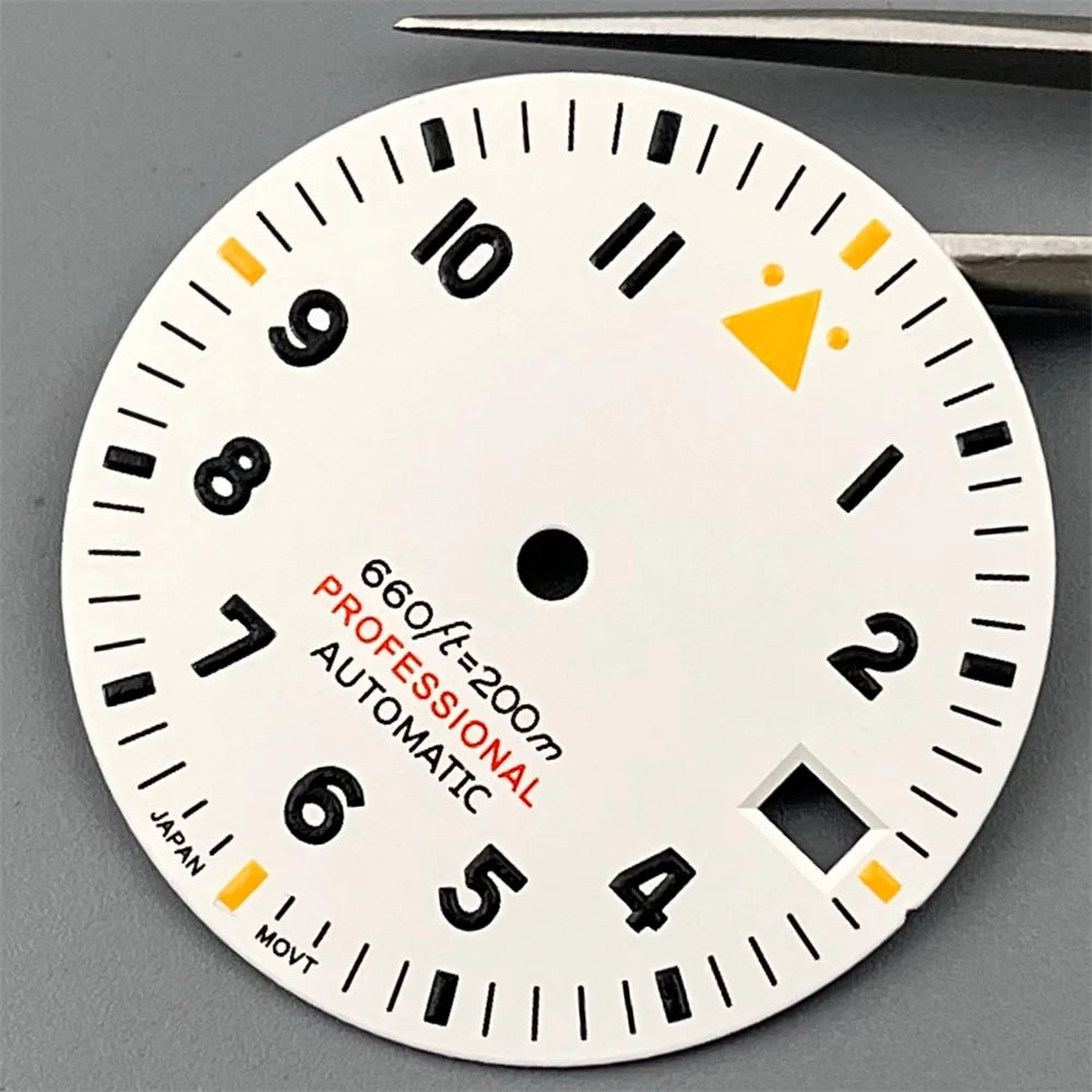 Watch Dial 29mm Pilot Style Black Green White Dial C3 Green Luminous Fit NH35 NH36 ETA2824 2836 PT5000 MIYOTA DG Movement