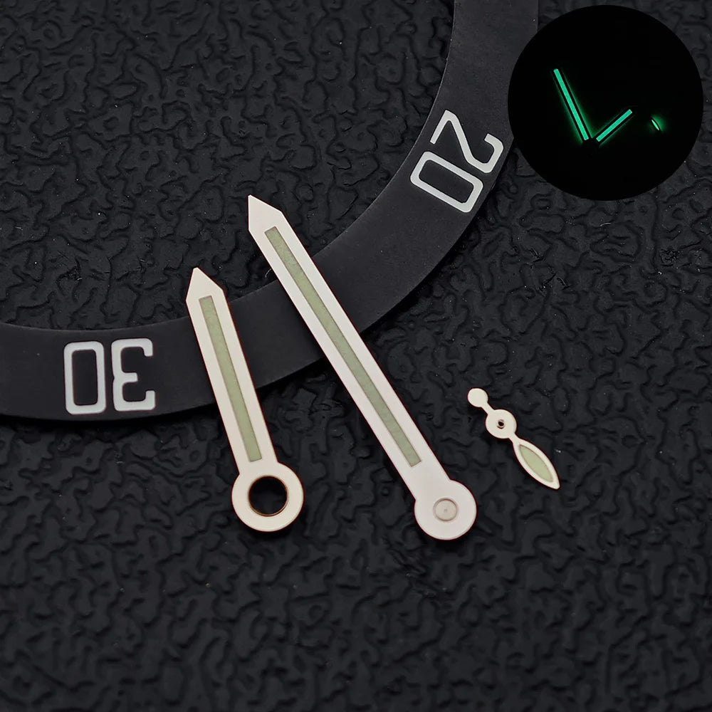 33.9/36.5mm Diameter Green Luminous Sterile Dial for Seagull GMT ST2557/ST2555 Movement with Single Calendar,Custom DIY logo