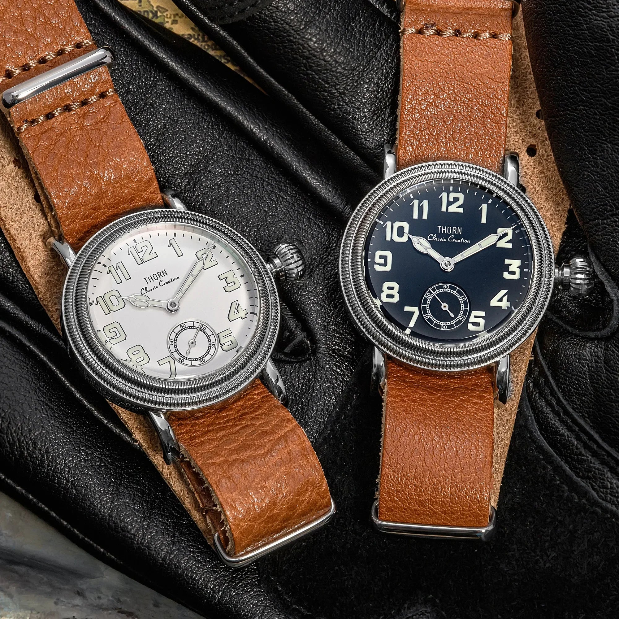 THORN T013 36mm Vintage Pilot Watch ST1700 Manual winding Sub Second Swiss luminous Sapphire