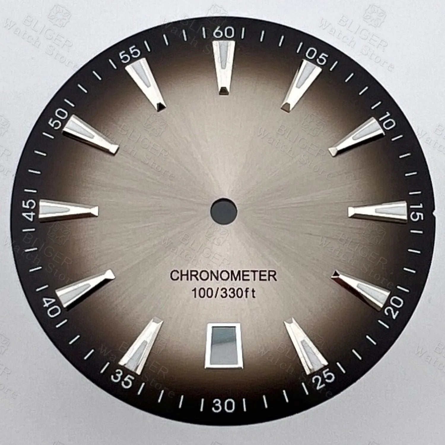 33mm AT Style Watch Dial Wristwatch Parts Sunburst Gradient Black Ocean Blue Red Dial Luminous Fits NH35 Movement 6 o'clock