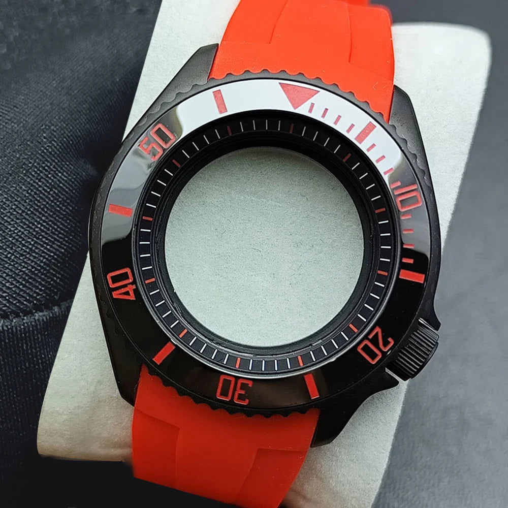 NH35 Case 42mm High-quality Yacht Master Steel Black Case NH35 NH36 Movement Case Watch Accessories Sapphire Glass 22mm Band