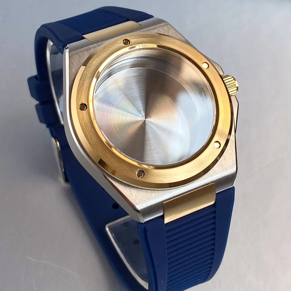 Engineer Watch Case 20ATM Waterproof 40mm Two Tone Gold Sapphire Glass Fit NH35 NH36 NH34 Movement pt5000 eta2824